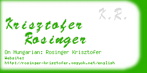 krisztofer rosinger business card